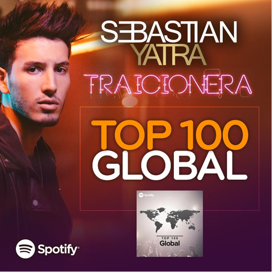 Sebastián Yatra logra con ‘Traicionera’ subir al Top de Spotify Global
