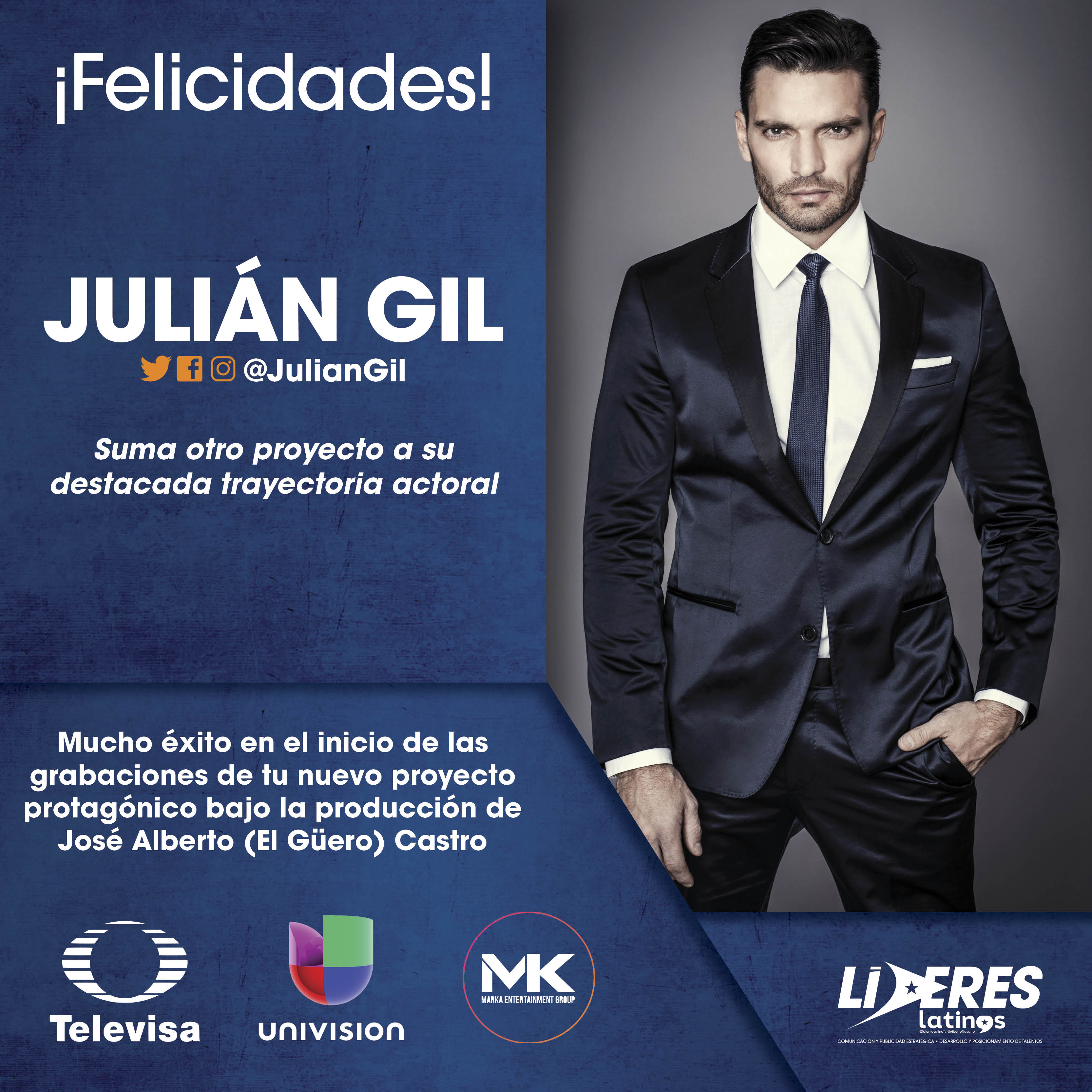 Julián Gil protagonizará nueva producción de Televisa