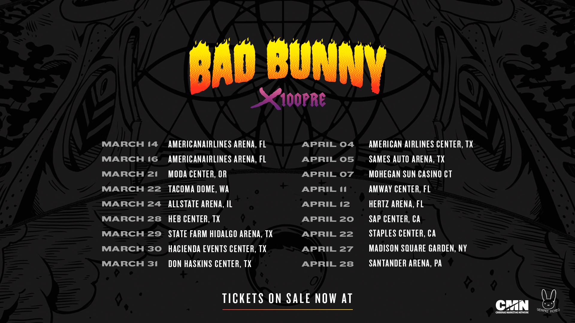 BAD BUNNY anuncia fecha adicional  “X 100PRE TOUR”