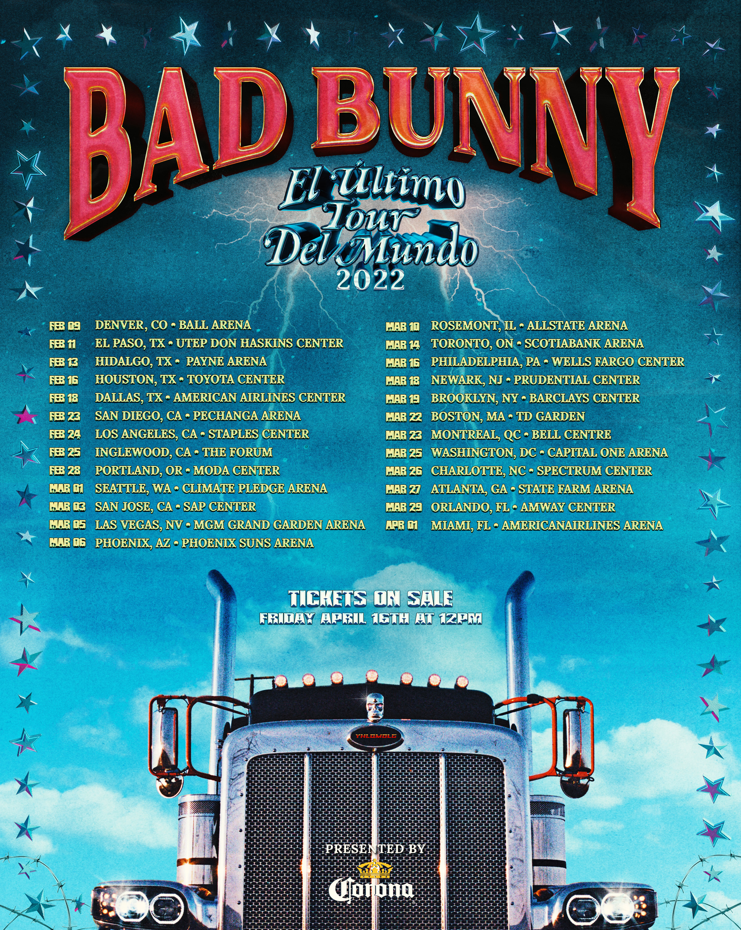BAD BUNNY anuncia su tan esperado tour “El Último Tour Del Mundo 2022”