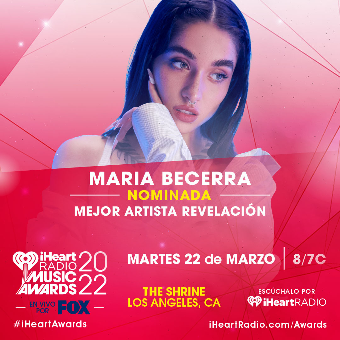 MARÍA BECERRA nominada a iHeart Radio Music Awards 2022