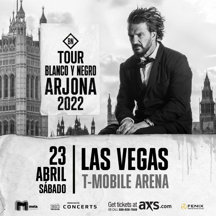 RICARDO ARJONA regresa a Las Vegas con gira “Blanco y Negro”