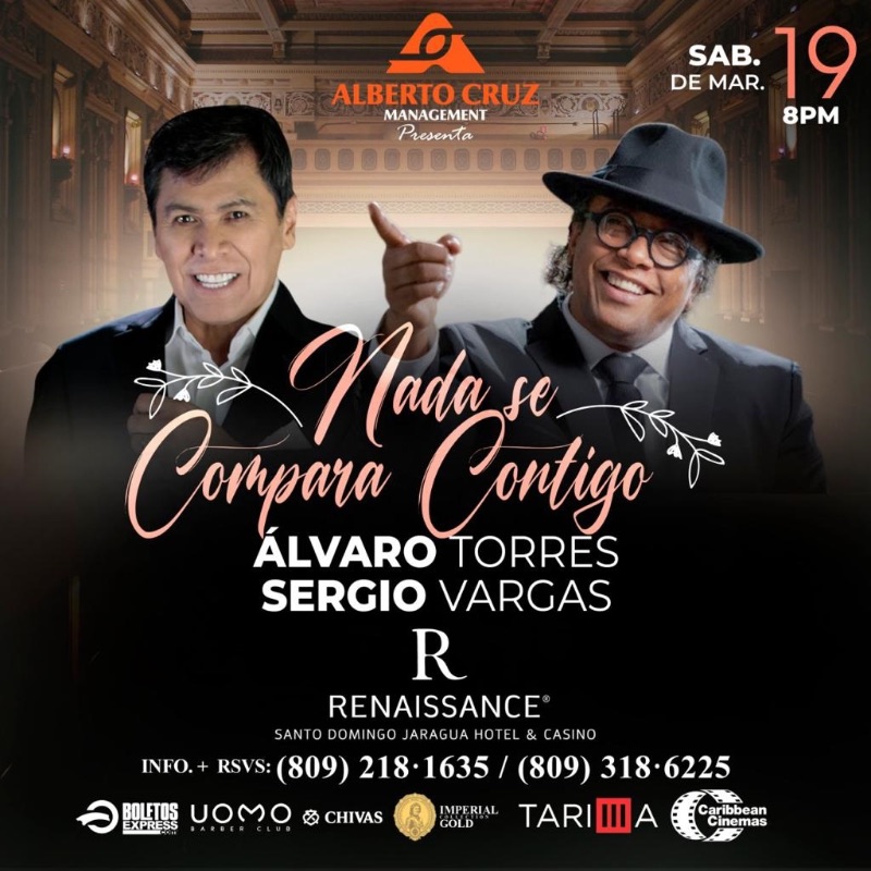 ÁLVARO TORRES junto a SERGIO VARGAS anuncian concierto en República Dominicana