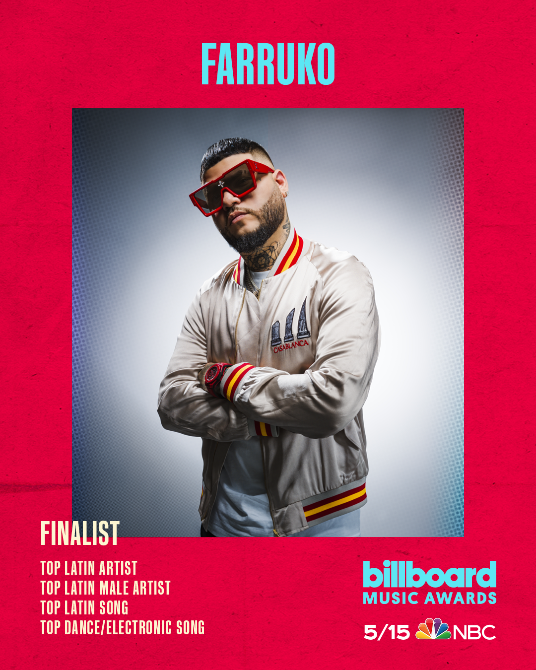 FARRUKO recibe nominaciones a premios Billboard Music Awards 2022