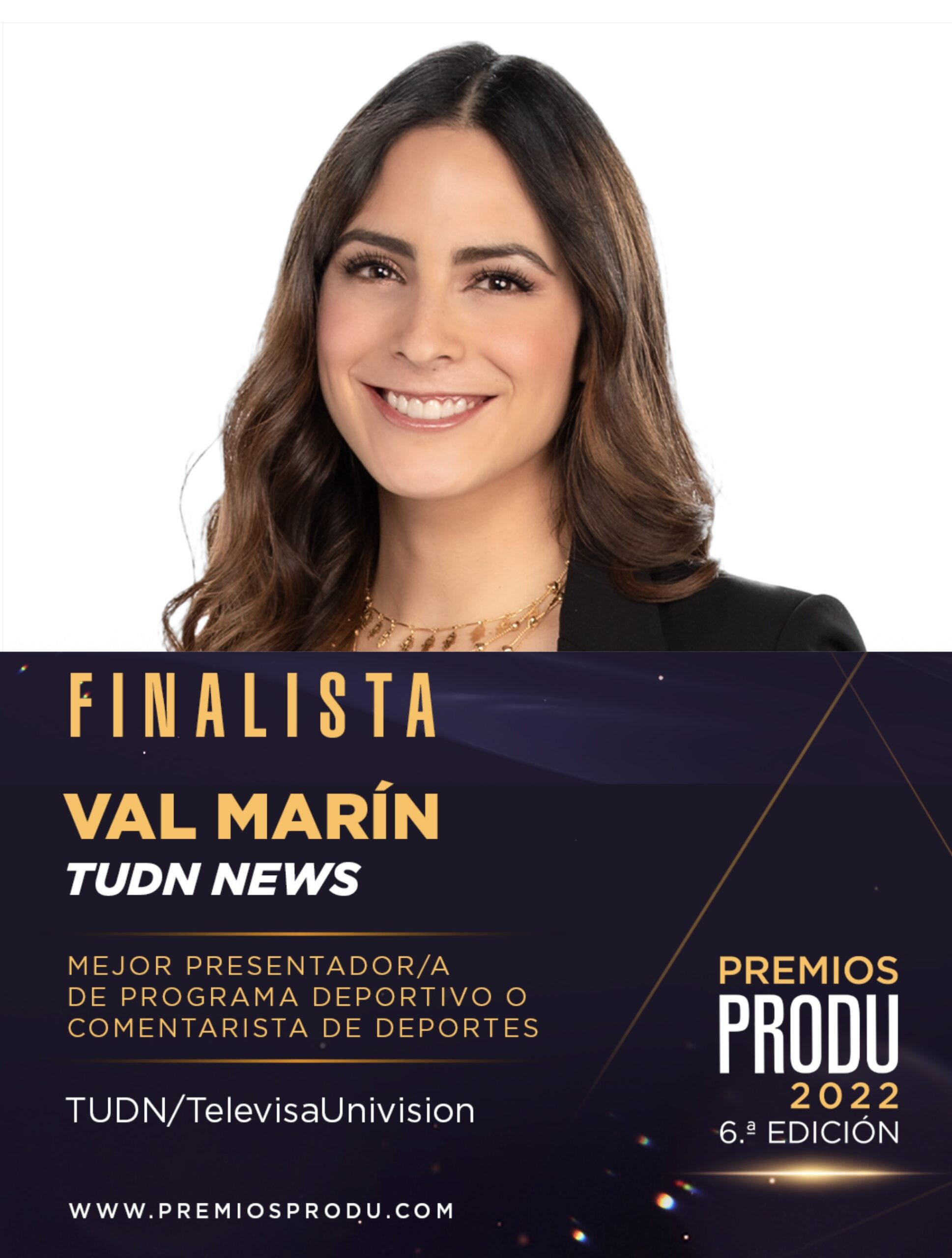 VALERIA MARÍN nominada ‘Mejor Presentadora de Programa Deportivo’ en Premios PRODU 2022