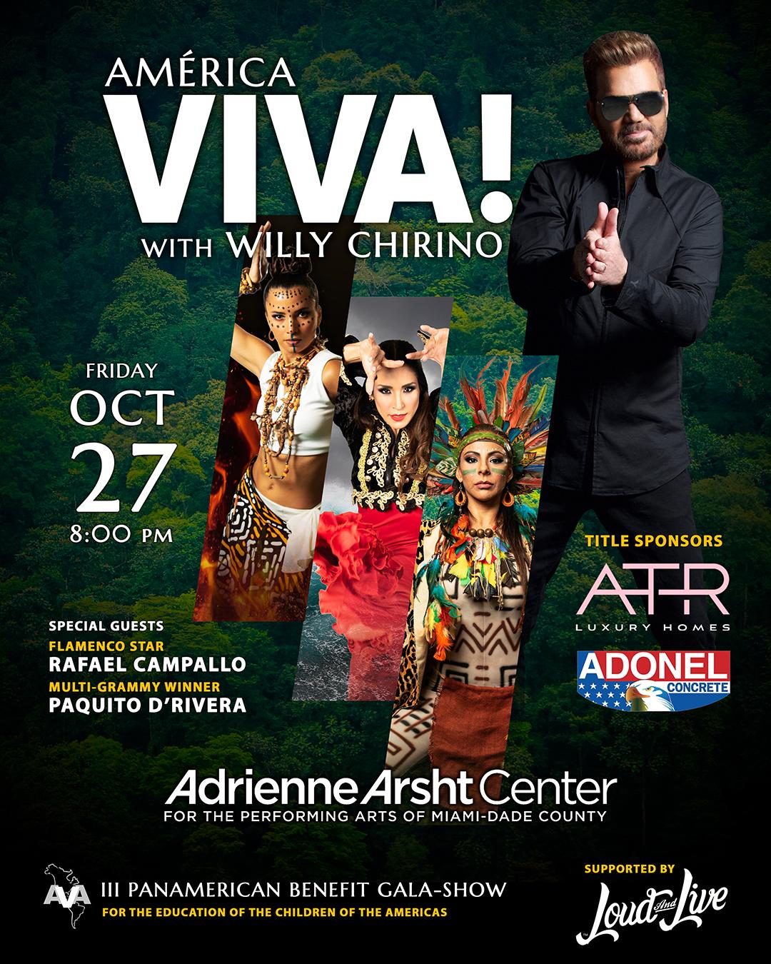 ÁMERICA VIVA! cuenta con invitado especial Willy Chirino en su tercera Gala Benéfica Panamericana
