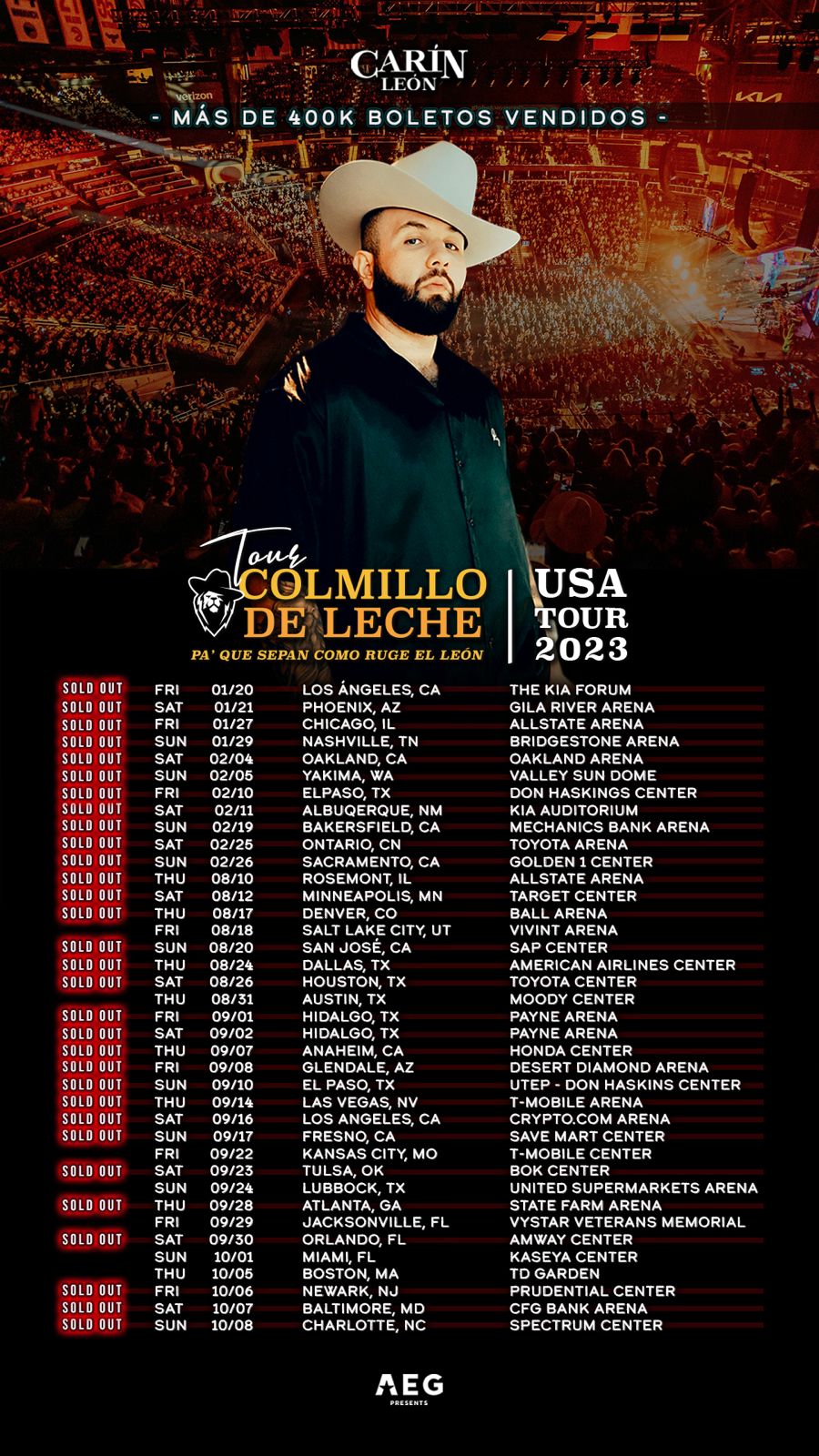 CARÍN LEÓN cierra con gran éxito su tour por Estados Unidos