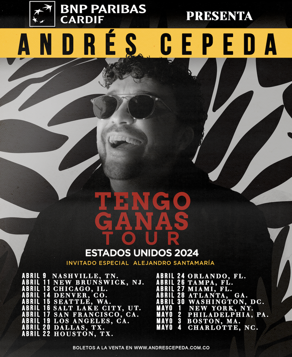 ANDRES CEPEDA llega a Estados Unidos con gira “Tengo Ganas 2024”