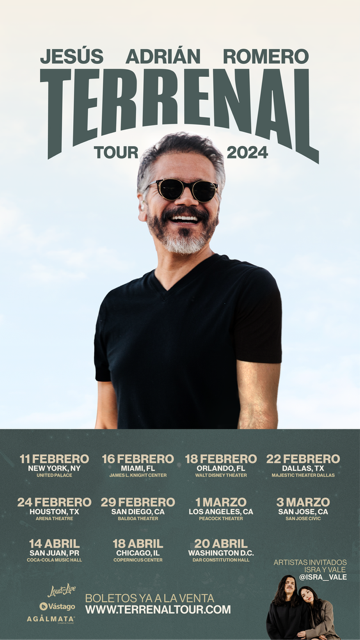 JESUS ADRIAN ROMERO anuncia su gira “Terrenal Tour 2024”