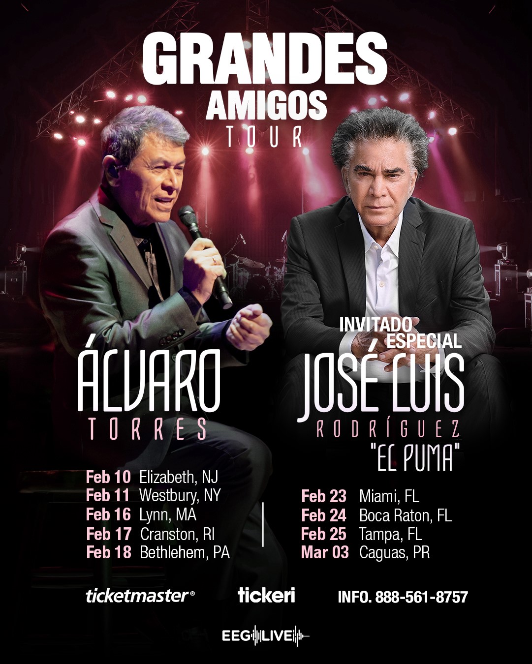 ÁLVARO TORRES y JOSE LUIS RODRÍGUEZ “El Puma” comienzan su gira “Grandes Amigos”