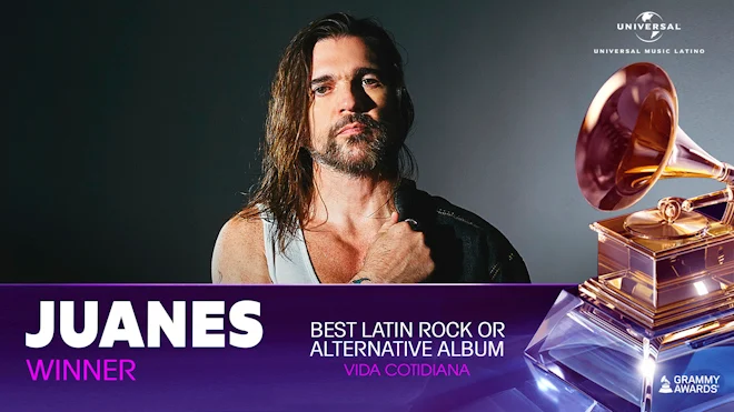 JUANES gana un GRAMMY por ‘Mejor Álbum de Rock Latino o Alternativo’